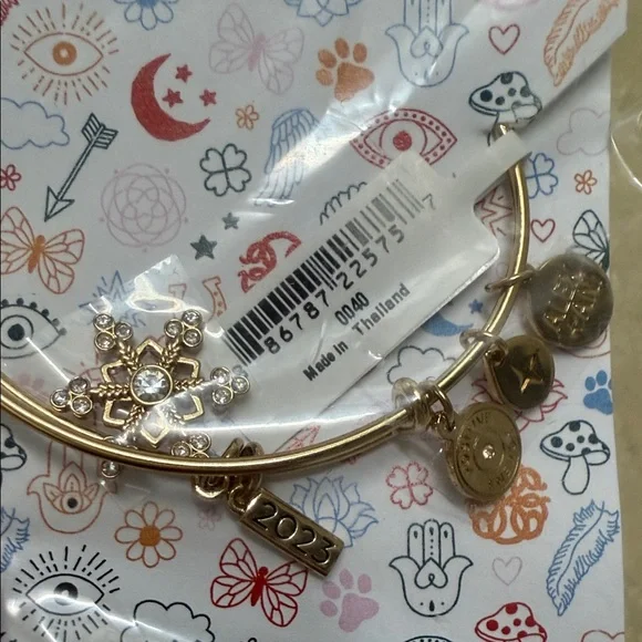 Alex and Ani Gold Snowflake Charm Bracelet - Picture 3 of 4